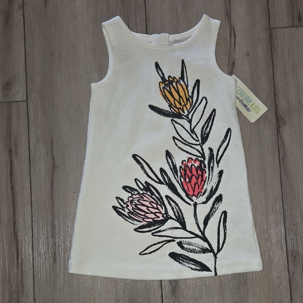 OshKosh B'gosh White Dress with Floral Embroidery